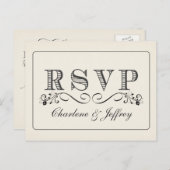 RSVP  Witte Trouwantwoord Briefkaarten (Voorkant / Achterkant)