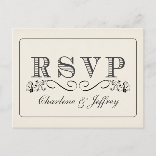 RSVP  Witte Trouwantwoord Briefkaarten (Voorkant)