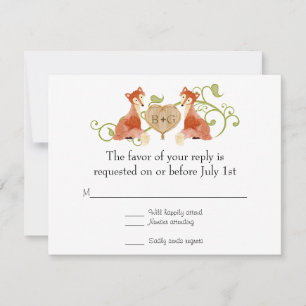 RSVP Woodland Animal Creats Fox Vines Weddings Kaartje