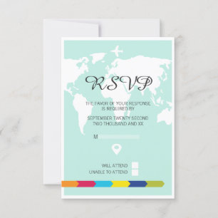 RSVP World Travel Bruiloft Kaartje