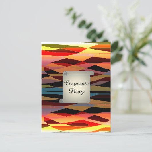 RSVP Zakelijk Feest Speels Levendig Uitnodiging Briefkaart (Staand voorkant)