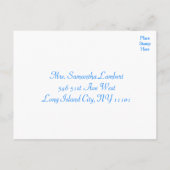 RSVP Zonnebloem Blauw & Geel Bloemen Huwelijk Uitnodiging Briefkaart (Achterkant)