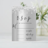 RSVP Zwart Grijs Silver Drips Trouwfeest (Staand voorkant)