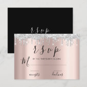 RSVP Zwart Witte Roos Zilver Grijs Dripjes (Voorkant / Achterkant)