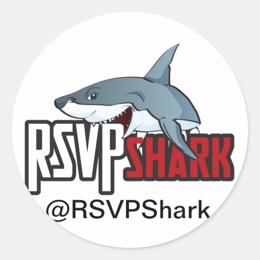 RSVPShark-Stickers Ronde Sticker (Voorkant)