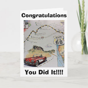 RT. 66 MET EEN GROTE GROTE "CONGRATS EN MANIER OM  KAART