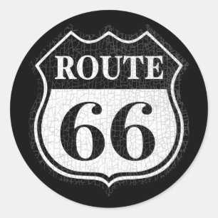 Rte 66 gekraakt ronde sticker