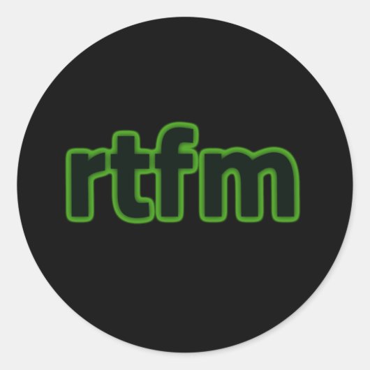 rtfm ronde sticker (Voorkant)