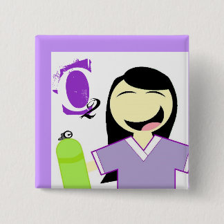 RTgirl Vierkante Button 5,1 Cm