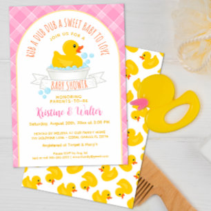 Rub-A-Dub-Dub Rubber Ducky Baby shower Uitnodiging