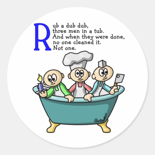 Rub A Dub Ronde Sticker (Voorkant)