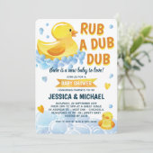Rub a Dub Rubber Duck Baby shower Invitation (Debout devant)