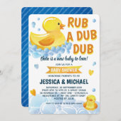 Rub a Dub Rubber Duck Baby shower Uitnodiging (Voorkant / Achterkant)