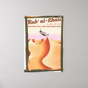 Rub' al Khali Saudi-Arabië vakantie-poster. Canvas Afdruk