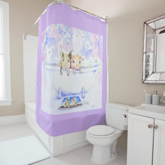 Rub een Dub Dub-piggies in de buisverf Douchegordijn (In situ)