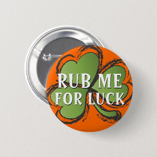 Rub me voor Luck Shamrock St. Patrick's Day Button (Voorkant /achterkant)