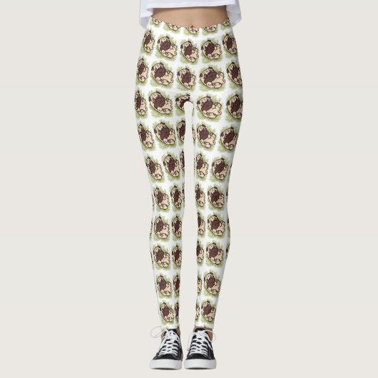 Rub My Belly Pug Leggings (Voorkant)