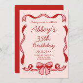 Ruban à main tiré Invitation d'anniversaire (Devant / Derrière)