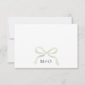 Ruban à nœud vert sauge chic Code QR Mariage RSVP (Dos)