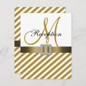 Ruban à rayures dorées Invitation de réception de  (Devant / Derrière)