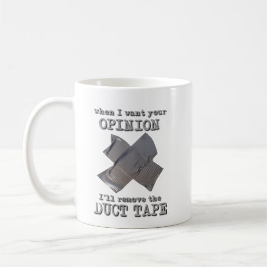 Ruban Adhésif Avis Mug Drôle Humour (Gauche)