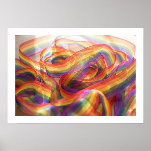 Ruban arc-en-ciel en cascade transparent. affiche (Devant)