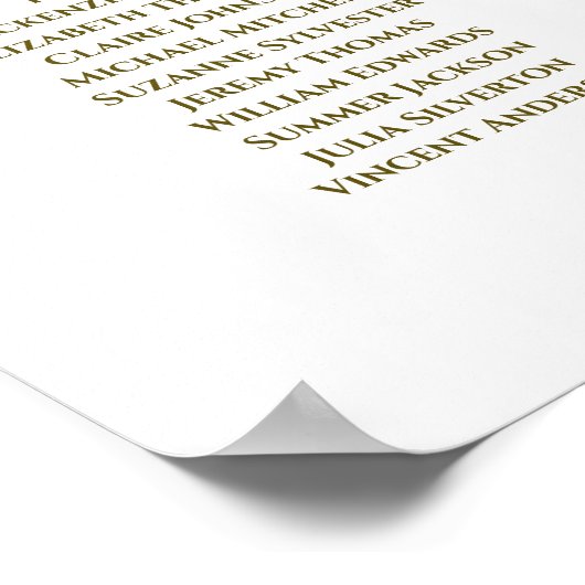 Ruban blanc et or 11 Tableau Mariage de table (Coin)