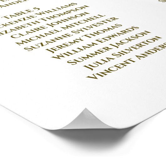 Ruban blanc et or 8 Tableau Mariage de table (Coin)