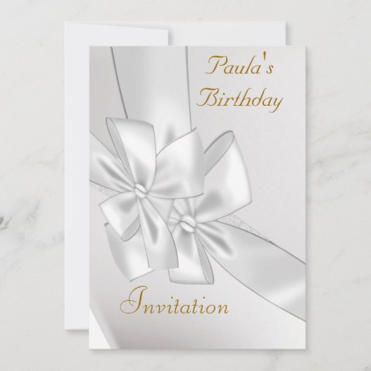 Ruban blanc Populaire Invitation d'anniversaire (Devant)