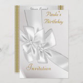 Ruban blanc Populaire Invitation d'anniversaire (Devant / Derrière)