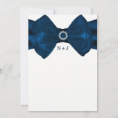 Ruban bleu et diamants Invitations de douche nupti (Dos)