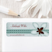 Ruban Bleu Et Étiquettes de adresse Fleurs (En situation)