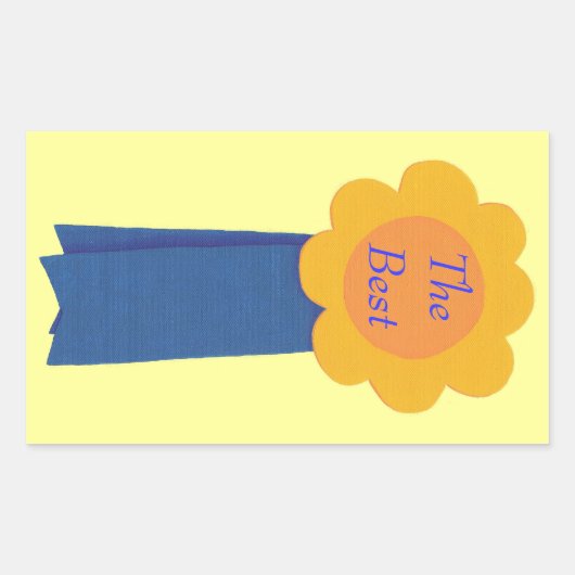 Ruban Bleu Fleur Jaune Les Meilleurs Stickers (Devant)