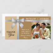 Ruban d'argent et Merci de Mariage d'or antique (Devant / Derrière)