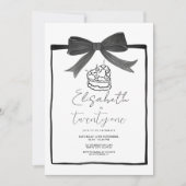 Ruban de gâteau noir 21e anniversaire Invitation (Devant)