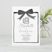 Ruban de gâteau noir 21e anniversaire Invitation (Debout devant)