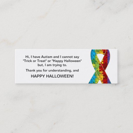 Ruban de la carte de traitement ou de l'autisme d' (Devant)