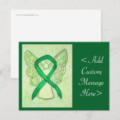 Ruban de la conscience verte ange Carte postale pe (Devant / Derrière)