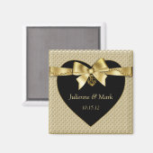 Ruban de perles d'or sur aimant noir (Recto/Verso)