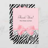 Ruban de rose de Merci de bébé et copie de zèbre (Devant / Derrière)