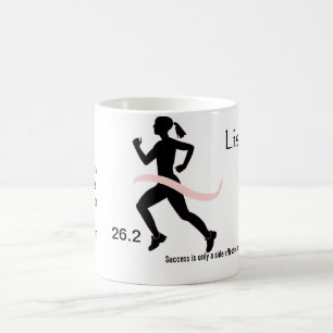 Ruban de rose de tasse du marathon des femmes