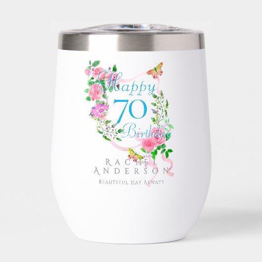 Ruban de rose rose 70 ans (Avant)