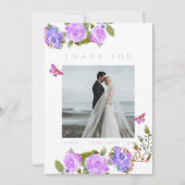 Ruban de rose violet Monogramme Photo Merci (Devant)