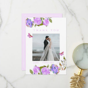 Ruban de rose violet Monogramme Photo Merci 