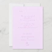 Ruban de rose violet Monogramme Photo Merci (Dos)