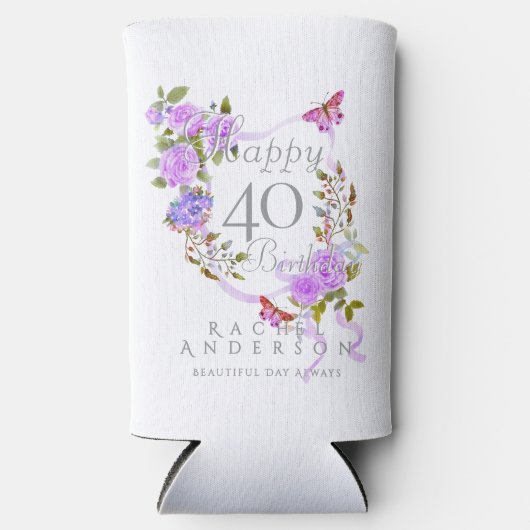 Ruban de rose violette 40e anniversaire Glacière (Recto)