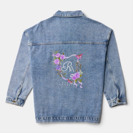 Ruban de rose violette Chic Monogramme (Verso)
