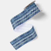 Ruban de satin chevron en denim 3" de large, bobin (Dos)