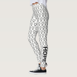 Ruban de sensibilisation blanc et noir Leggings pe