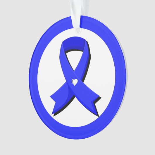 Ruban de sensibilisation bleu Coeur blanc (devant)